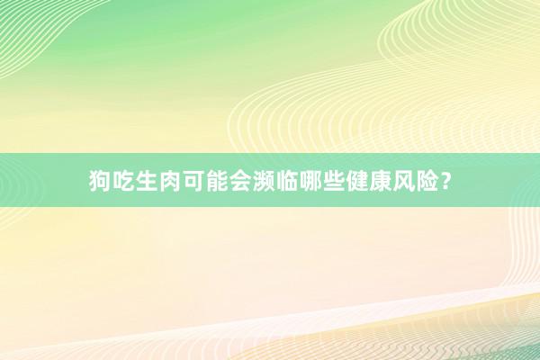 狗吃生肉可能会濒临哪些健康风险？